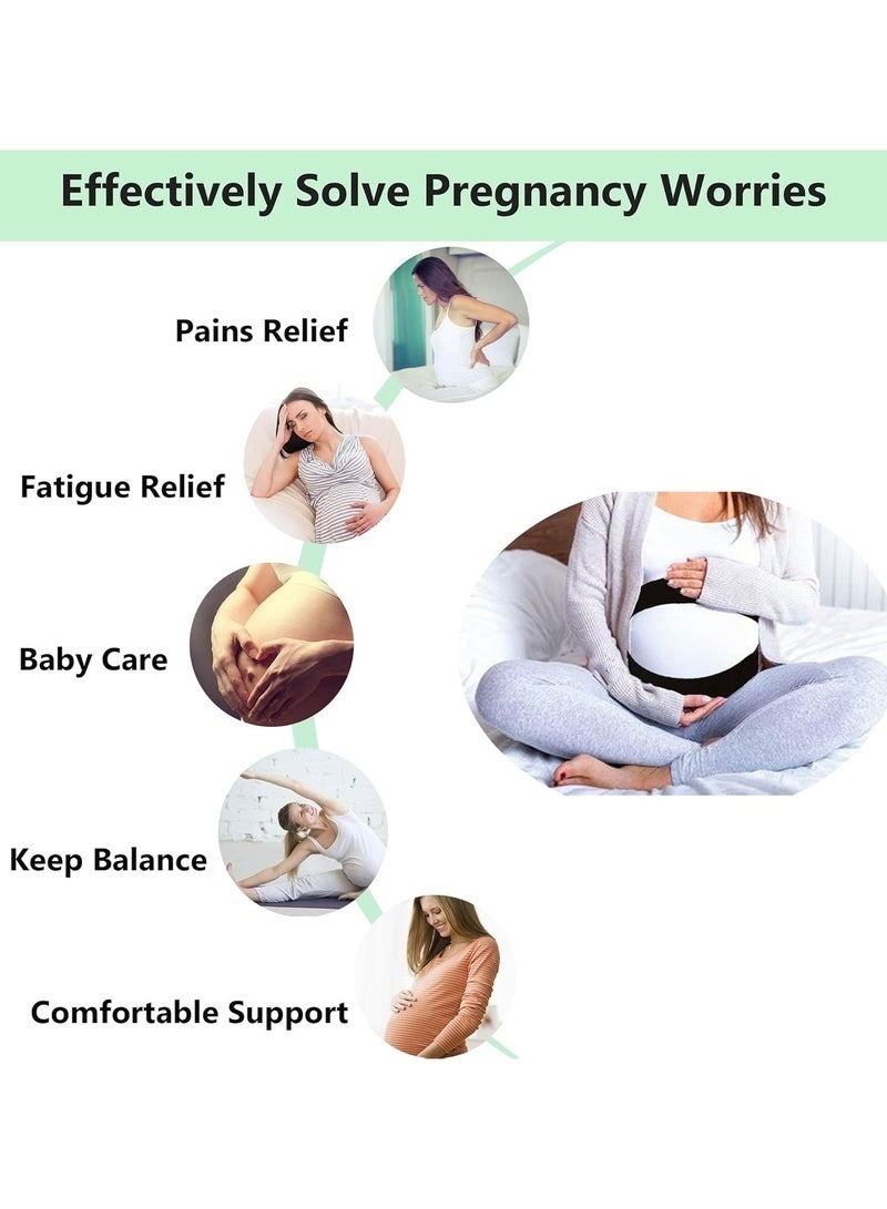 حزام الحمل الموصى به - دعم مريح للبطن والحوض - حزام بطن مريح للحمل 3 في 1 لتخفيف آلام الظهر، حزام حمل فاخر (أسود) - Image 5